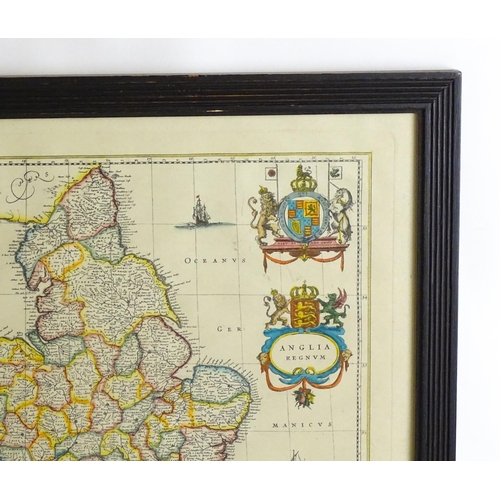 2215 - Maps: An 18thC hand coloured engraved map of Rotelandiae - Rutlandshire after Robert Morden (1650-17... 