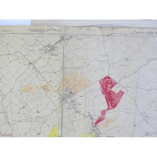 2218 - Map: A Victorian sheet map of Buckinghamshire to include Stewkley, Dunton, Hoggeston, Drayton Parslo... 