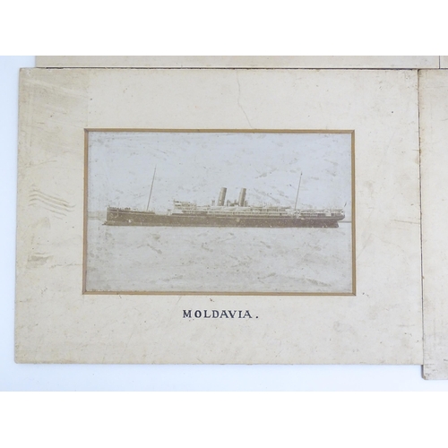 2220 - A series of four mounted monochrome photographs, depicting early 20thC ocean liners: Prinz Regent Lu... 