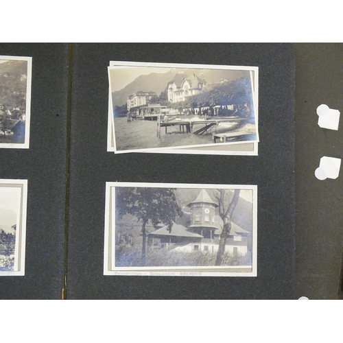 2221 - Assorted 20thC ephemera to include an early 20thC photograph album documenting various European trip... 