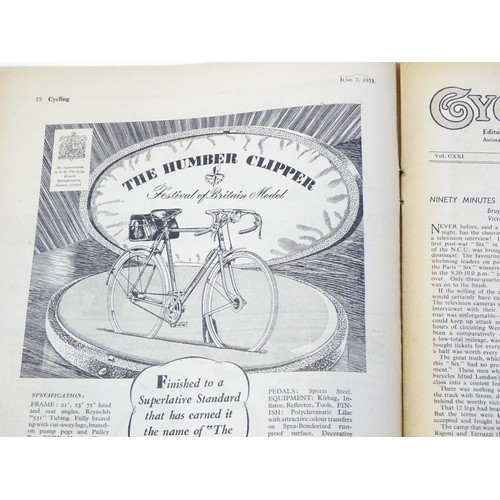 2225 - Magazines / Periodicals: A quantity of early 1950s editions of Cycling magazine - 'The Leading Cycli... 