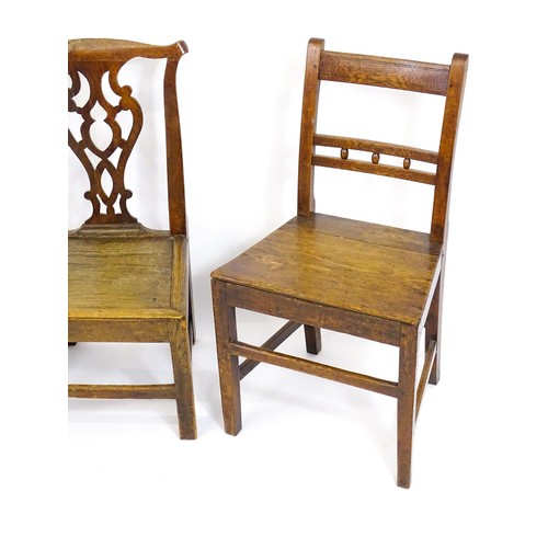 10 - A group of three 18thC and 19thC chairs of varying styles.