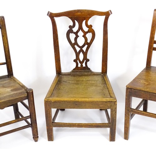 10 - A group of three 18thC and 19thC chairs of varying styles.