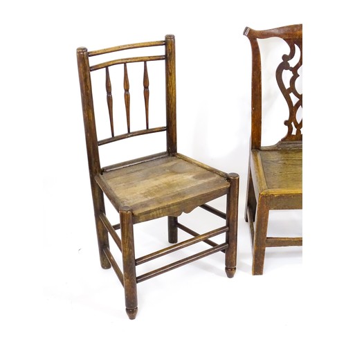 10 - A group of three 18thC and 19thC chairs of varying styles.