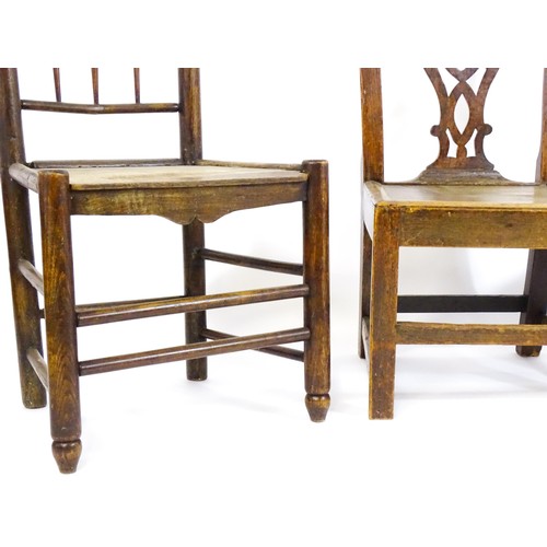 10 - A group of three 18thC and 19thC chairs of varying styles.