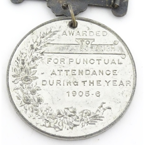 501 - London County Council / Edward VII school attendance medals, comprising gold 1909-10, silver 1904 (m... 