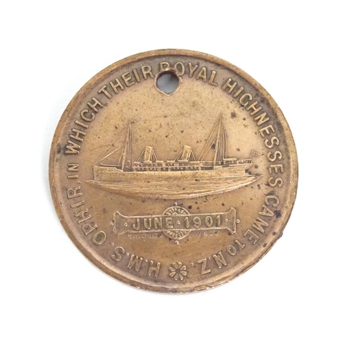 504 - A commemorative medallion titled Children's Souvenir, Visit Duke & Duchess of Cornwall to N. Z., the... 