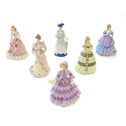 553 - Six Wedgwood limited edition Spink ladies comprising, The Golden Jubilee 1887, no. 4364/10,000, The ... 