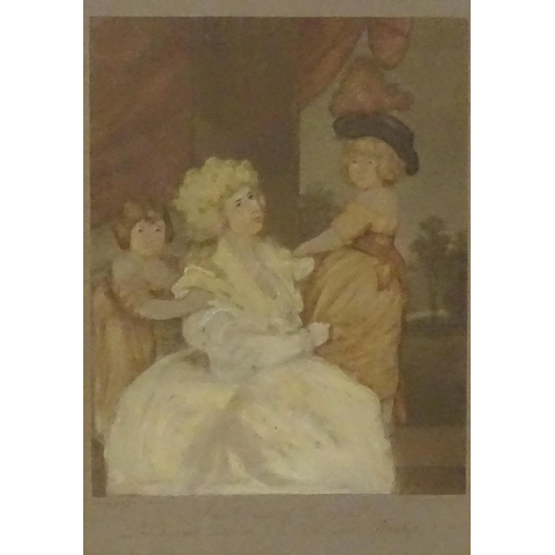 560 - Bartolozzi, after Joshua Reynolds, 19th century, Engraving with later hand colouring, Jane Countess ... 