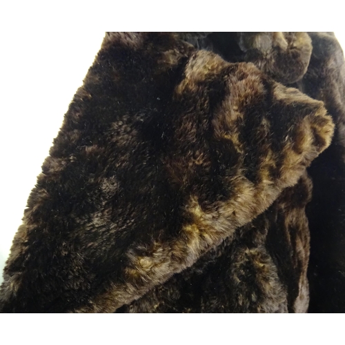 664 - Vintage fashion / clothing: A vintage, long length fur coat, chest measures 34