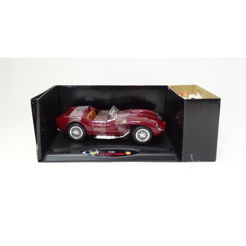 116 - Toys: Two die cast scale model cars comprising Ferrari 1958 250 Testa Rossa & Shell Road Fuel Pump, ... 