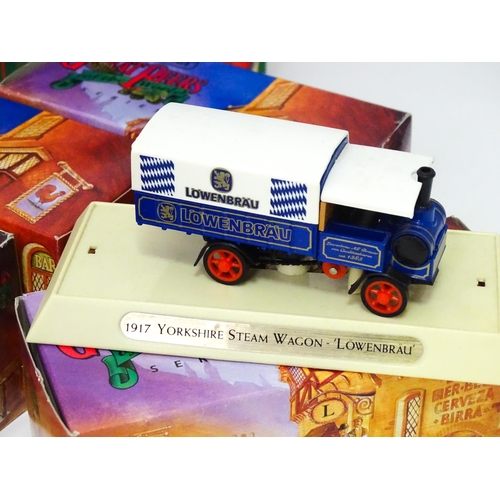 136 - Toys: A quantity of assorted die cast scale model brewery vehicles, to include Matchbox Models of Ye... 