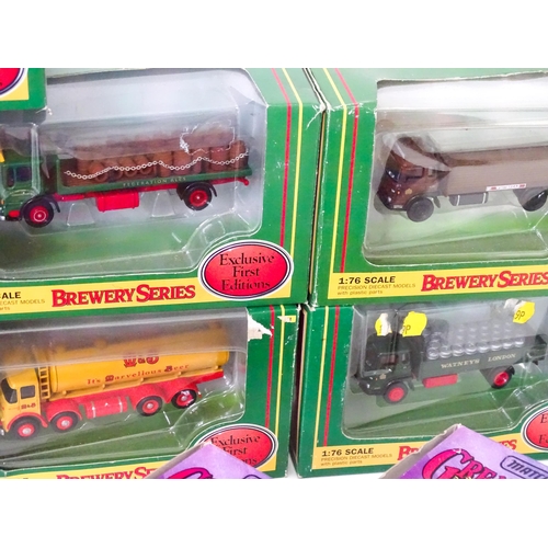 136 - Toys: A quantity of assorted die cast scale model brewery vehicles, to include Matchbox Models of Ye... 