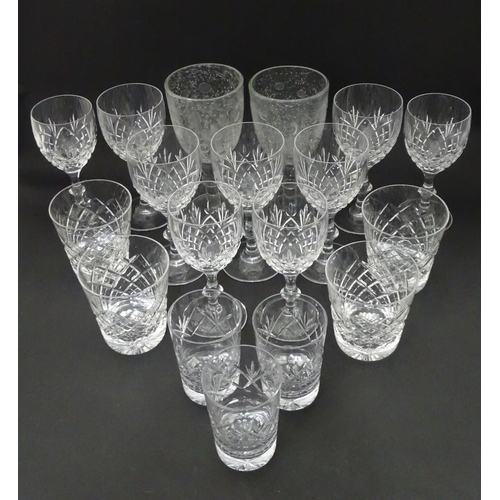 148 - A quantity of glassware to include tumblers, wine glasses, etc.