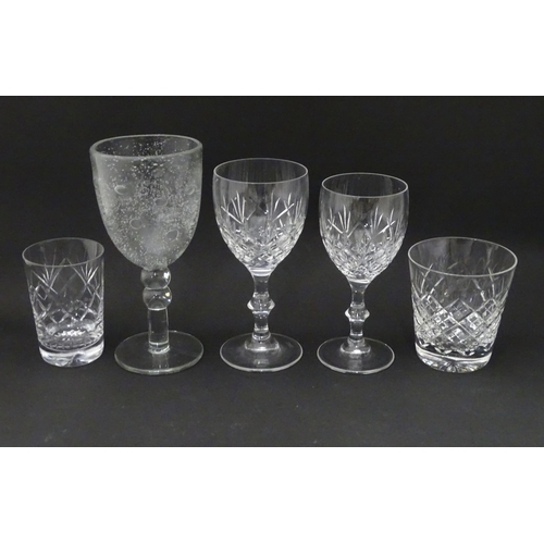 148 - A quantity of glassware to include tumblers, wine glasses, etc.