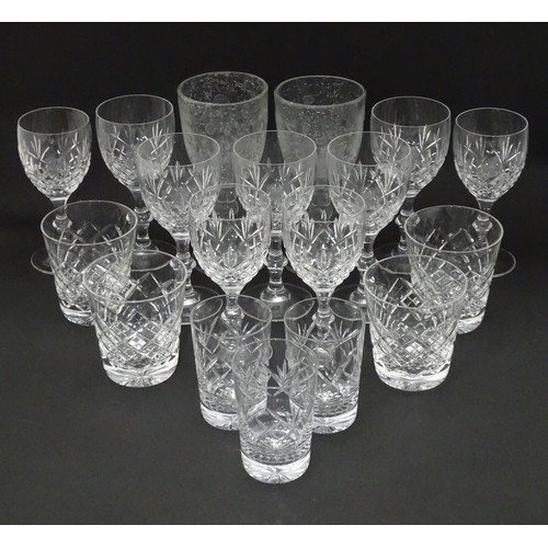 148 - A quantity of glassware to include tumblers, wine glasses, etc.