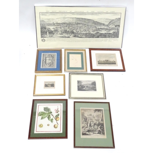 159 - A quantity of assorted prints and engravings to include an etching by Herbert Thompson titled The Ne... 