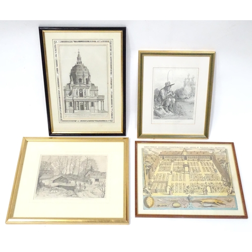 159 - A quantity of assorted prints and engravings to include an etching by Herbert Thompson titled The Ne... 