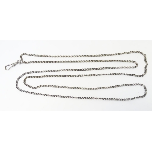 499 - A silver plate longuard chain / watch chain