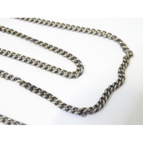 499 - A silver plate longuard chain / watch chain