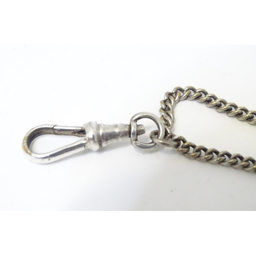 499 - A silver plate longuard chain / watch chain