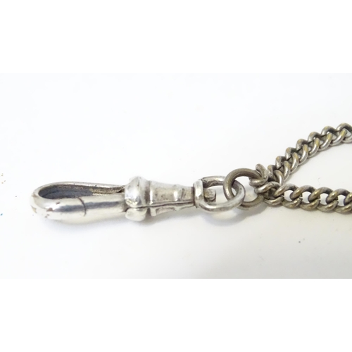 499 - A silver plate longuard chain / watch chain