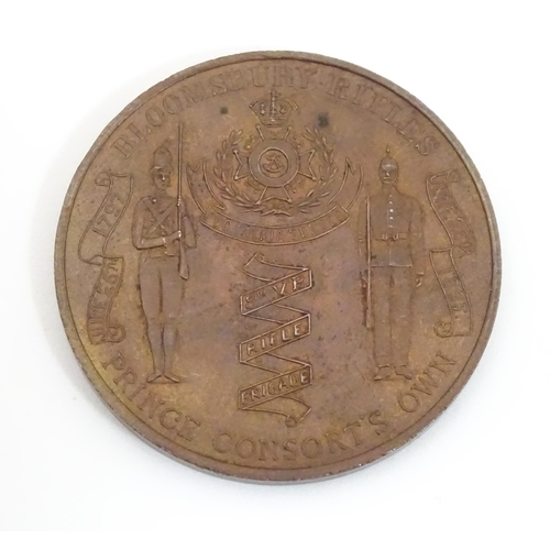 503 - Militaria : a commemorative medallion / coin, commemorating the 1897 centenary of the Bloomsbury Rif... 