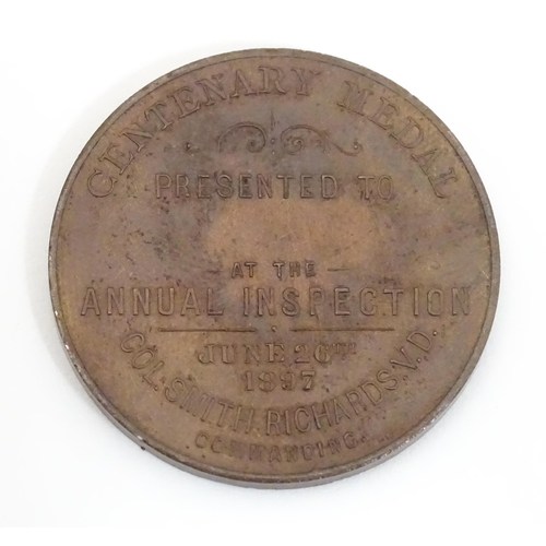 503 - Militaria : a commemorative medallion / coin, commemorating the 1897 centenary of the Bloomsbury Rif... 