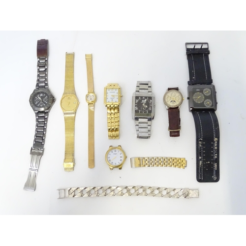 506 - A quantity of assorted wristwatches etc. Together with a .925 silver bracelet