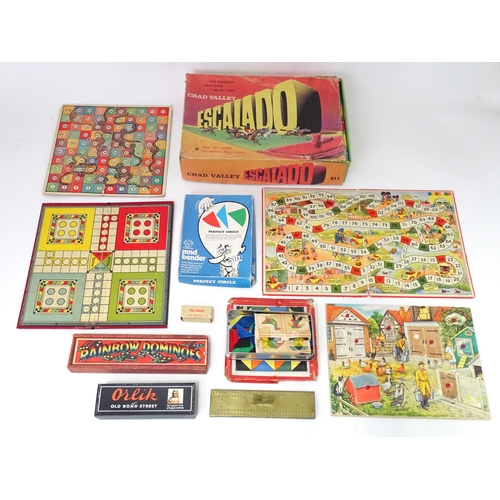 545 - A quantity of mid 20thC games / board games including Escalado, Rainbow Dominoes etc (10)