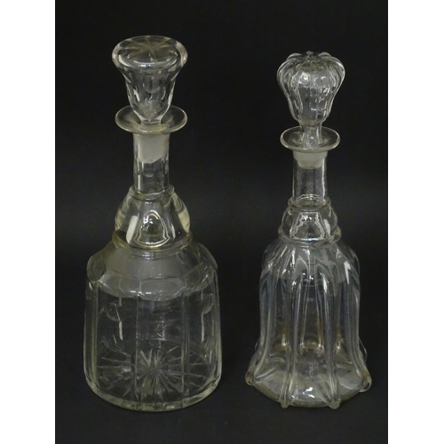 552 - Two 19thC glass decanters. The tallest approx 11 1/2