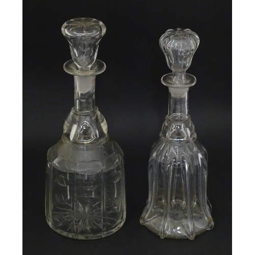 552 - Two 19thC glass decanters. The tallest approx 11 1/2