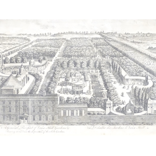 557 - J. S. Muller after Samuel Wale, 19thC engraving titled A General Prospect of Vaux Hall Gardens. Shew... 