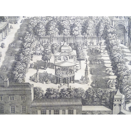 557 - J. S. Muller after Samuel Wale, 19thC engraving titled A General Prospect of Vaux Hall Gardens. Shew... 