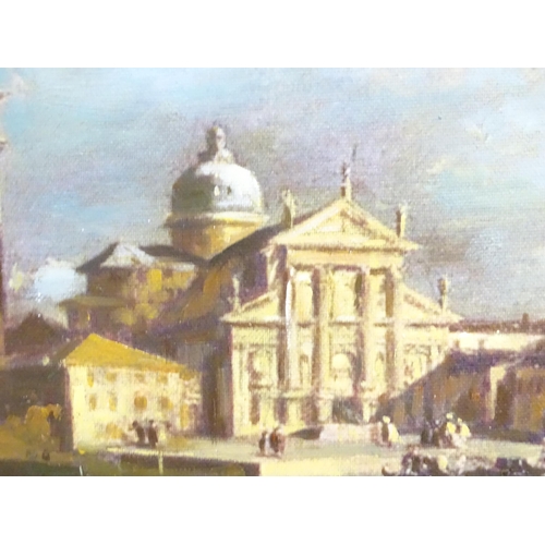 202 - After Francesco Guardi (1712-1793), 20th century, Oleograph on canvas, San Giorgio Maggiore, Venice.... 