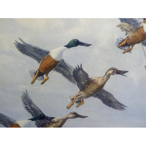 529 - After Sir Peter Markham Scott CH CBE DSC FRS FZS (1909-1989), two lithographs, Evening - Geese Flyin... 