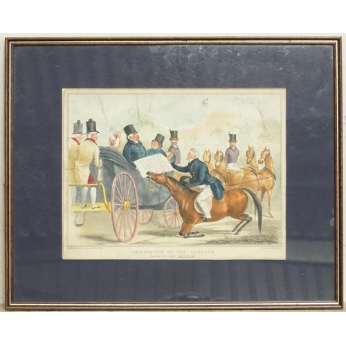 825 - A 19thC engraving titled Observation of the Sabbath - Petitioning for a needful rider to the bill. P... 