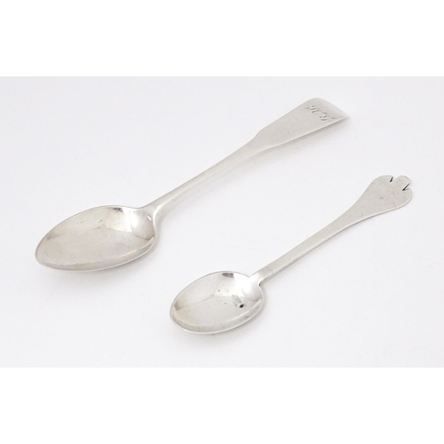 468 - A Geo III Scottish silver teaspoon hallmarked Edinburgh 1813, maker Alexander Spence. Together with ... 