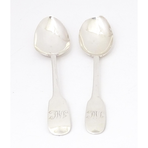 588 - Two Geo IV silver Fiddle pattern teaspoons, hallmarked Newcastle 1822, maker Thomas Watson. Approx. ... 