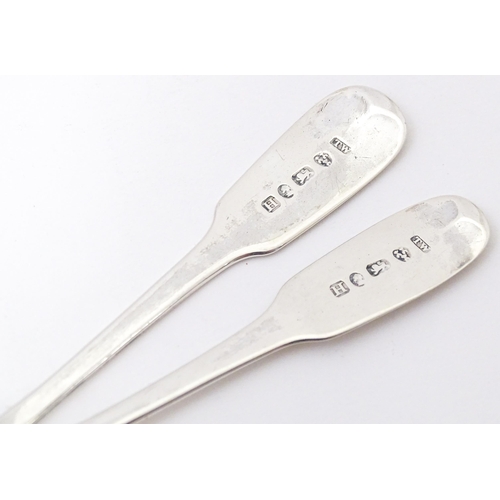 588 - Two Geo IV silver Fiddle pattern teaspoons, hallmarked Newcastle 1822, maker Thomas Watson. Approx. ... 