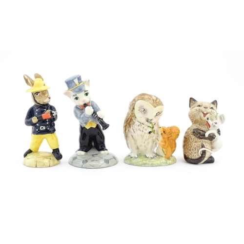 124 - Three Beswick models comprising Ratcatcher Bill CC54, Beatrix Potter's Old Mr Brown - signed under, ... 