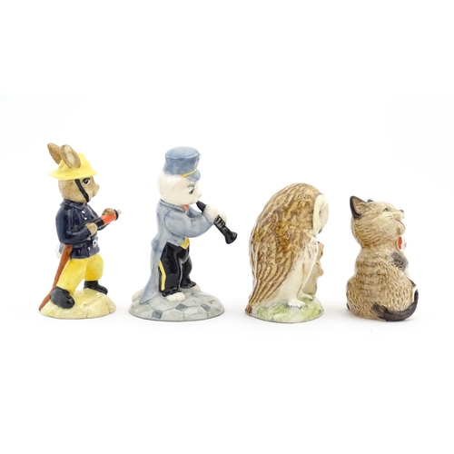 124 - Three Beswick models comprising Ratcatcher Bill CC54, Beatrix Potter's Old Mr Brown - signed under, ... 