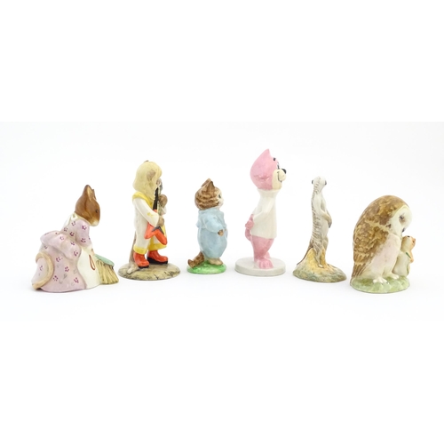 127 - Six assorted Beswick models to include Beatrix Potter's Old Mr Brown, Tom Kitten, Hunca Munca Sweepi... 