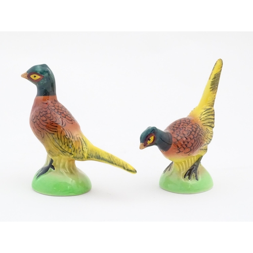 154 - A Carlton Ware cruet on stand, the salt and pepper 
modelled as pheasants. Pheasants approx. 3 3/4