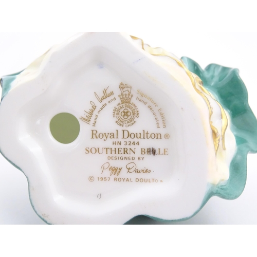 164 - Six small Royal Doulton ladies comprising Elaine, Kirsty, Ninette, Sara, Fragrance, and Southern Bel... 