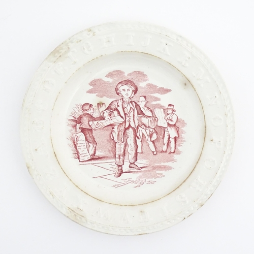 167 - A quantity of assorted 19thC English plates with relief borders and transferware decoration, to incl... 