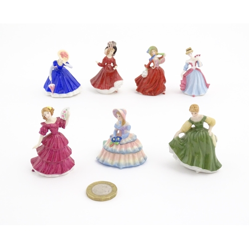 170 - Seven Royal Doulton miniature ladies comprising Mary, Patricia, Amy, Jennifer, Fair Lady, Day Dreams... 