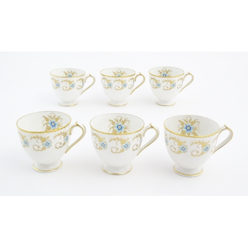 183 - A Royal Crown Derby coffee set in the Blue Pimpernel pattern, comprising coffee pot, milk jug, sugar... 