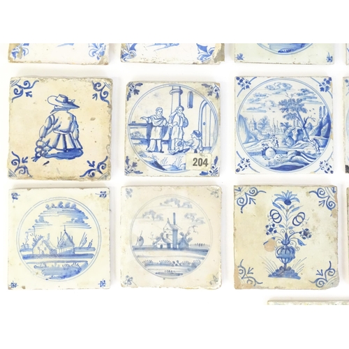 161 - A quantity of assorted blue and white Delft tiles to include figures, landscapes, buildings, castles... 