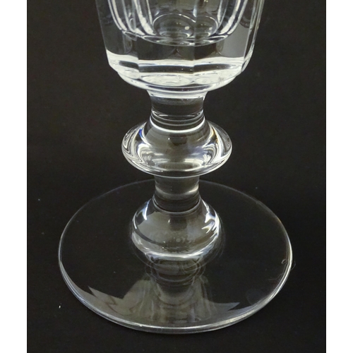 209 - Ten Saint Louis crystal champagne flutes, marked under ' St Louis Cristal France' Approx 7 1/4